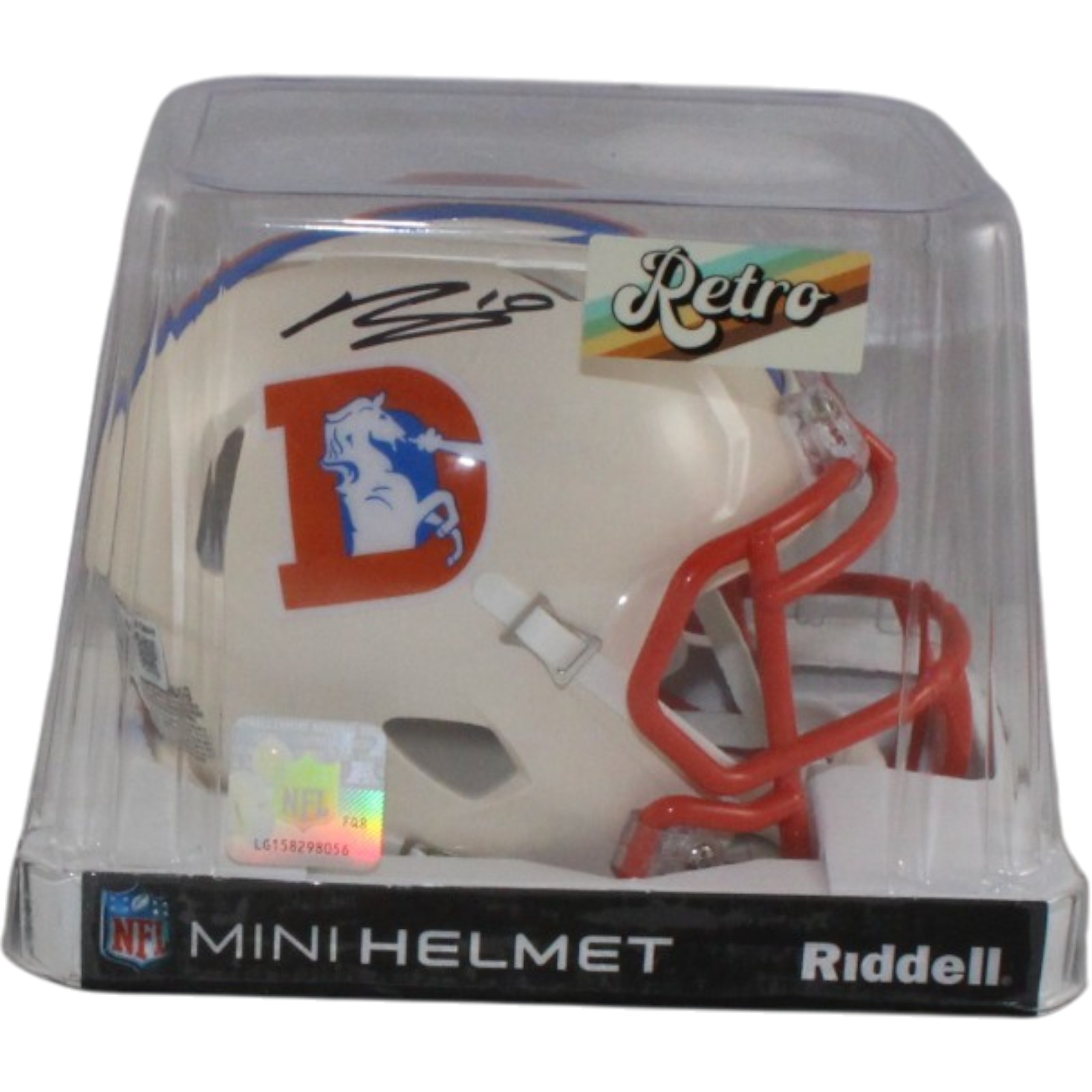 Bo Nix Autographed/Signed Denver Broncos Retro Mini Helmet Beckett Witness 56420 5 Bo Nix Autographed/Signed Denver Broncos Retro Mini Helmet Beckett Witness 56420