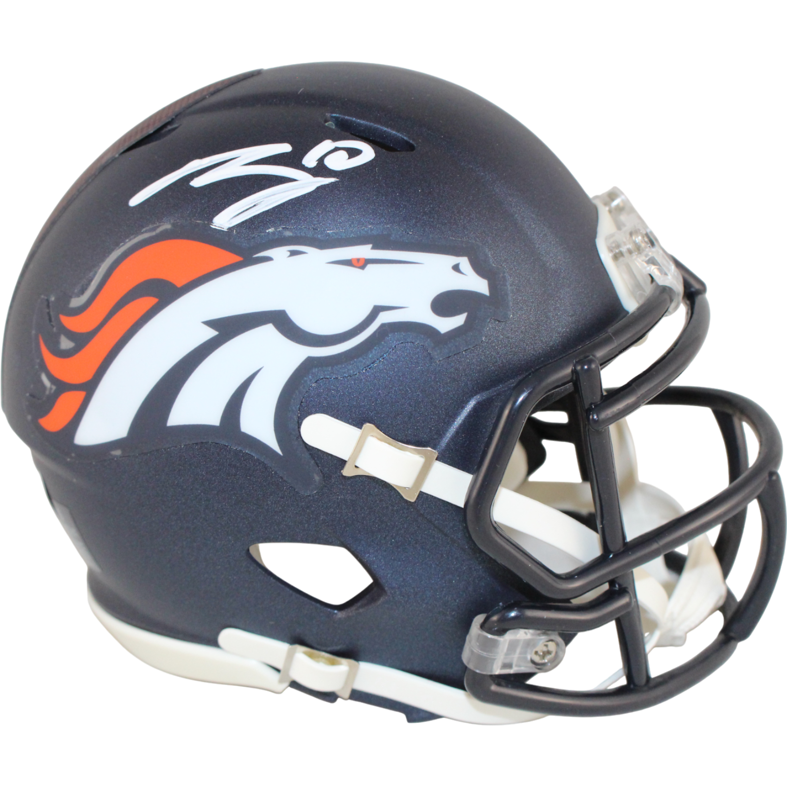 Bo Nix Autographed/Signed Denver Broncos Mini Helmet Beckett Witness 53281
