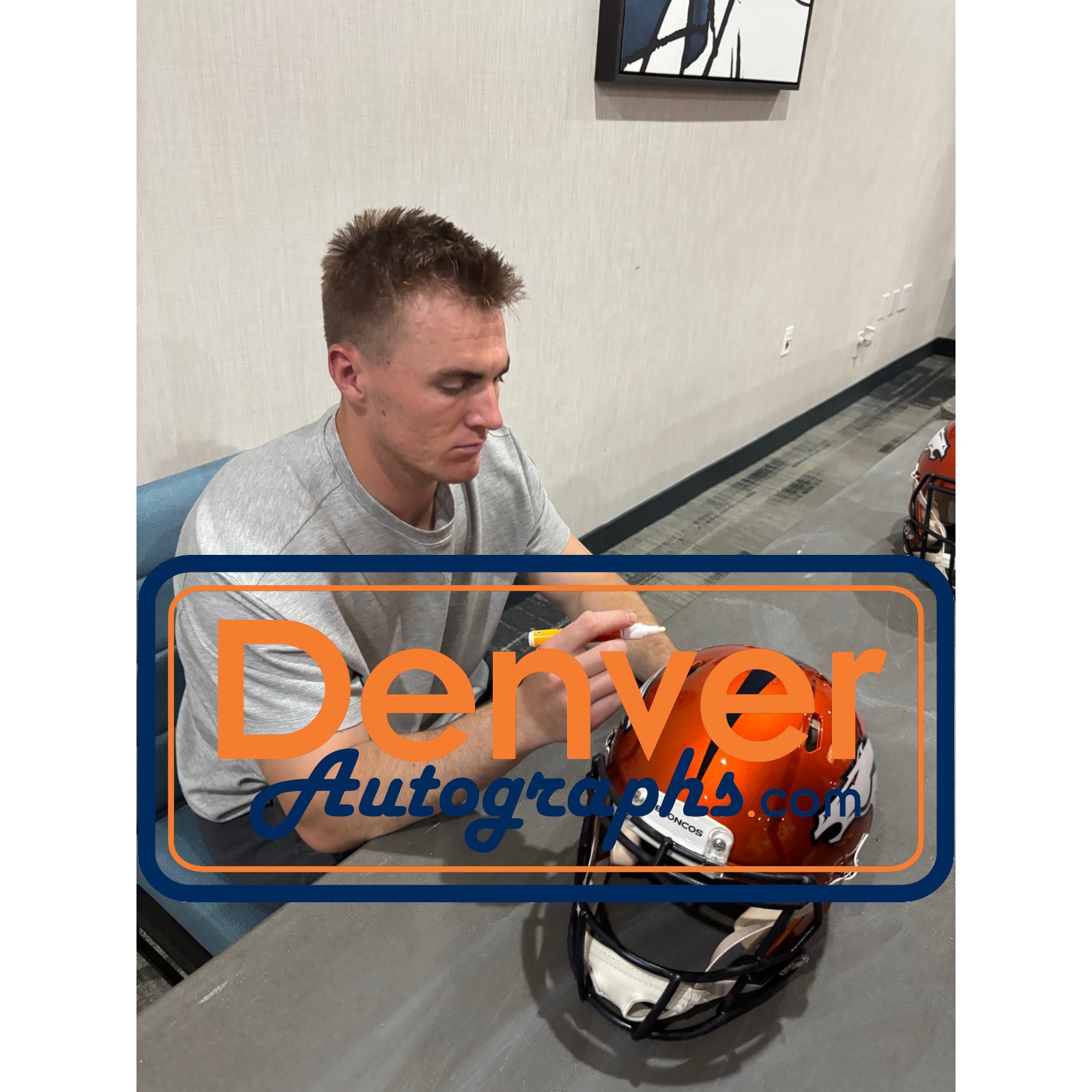 Bo Nix Autographed Denver Broncos Authentic Flash Helmet Beckett Witness 57284 7 Bo Nix Autographed Denver Broncos Authentic Flash Helmet Beckett Witness 57284