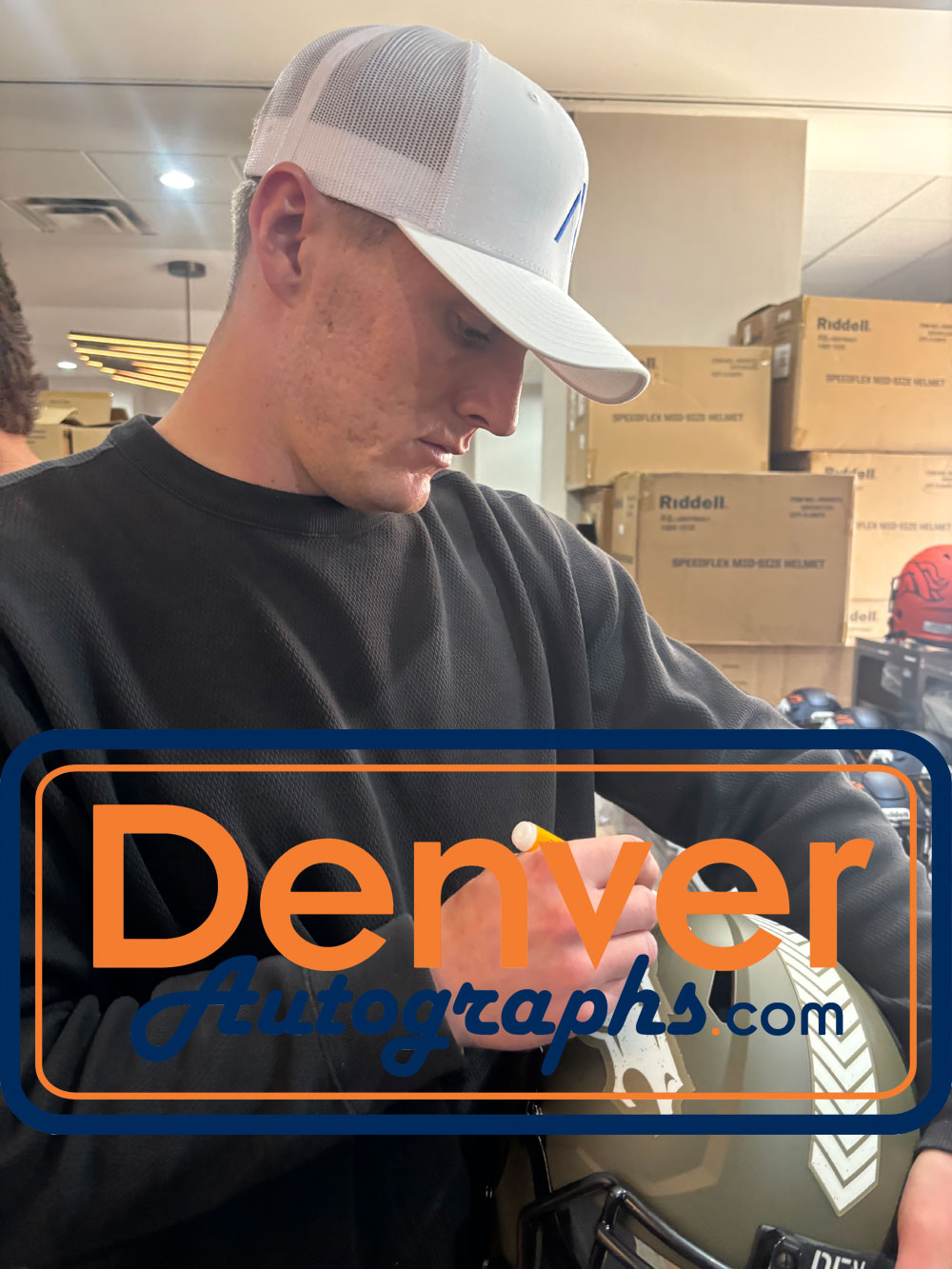 Bo Nix Autographed/Signed Denver Broncos F/S 22 STS Helmet Beckett Witness 53294 6 Bo Nix Autographed/Signed Denver Broncos F/S 22 STS Helmet Beckett Witness 53294