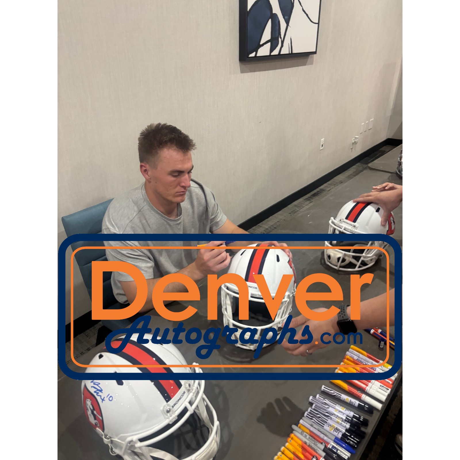Bo Nix Autographed Denver Broncos F/S 2023 ALT Helmet Beckett Witness 57290 7 Bo Nix Autographed Denver Broncos F/S 2023 ALT Helmet Beckett Witness 57290