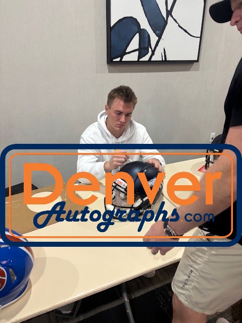 Bo Nix Autographed/Signed Denver Broncos F/S Helmet Beckett Witness 56412 7 Bo Nix Autographed/Signed Denver Broncos F/S Helmet Beckett Witness 56412