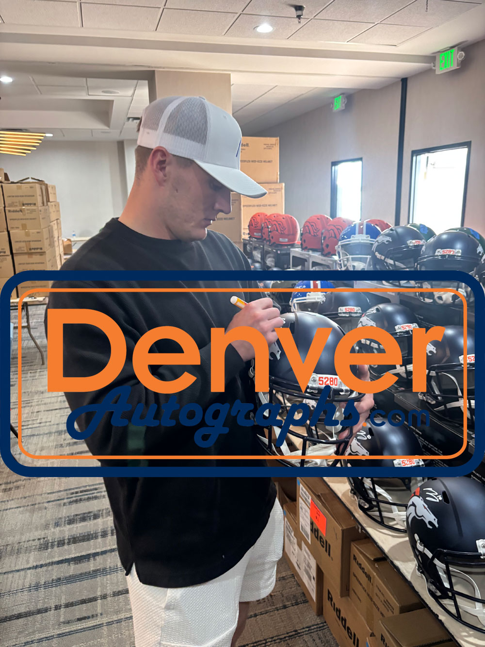 Bo Nix Autographed/Signed Denver Broncos F/S Helmet Beckett Witness 53268 6 Bo Nix Autographed/Signed Denver Broncos F/S Helmet Beckett Witness 53268