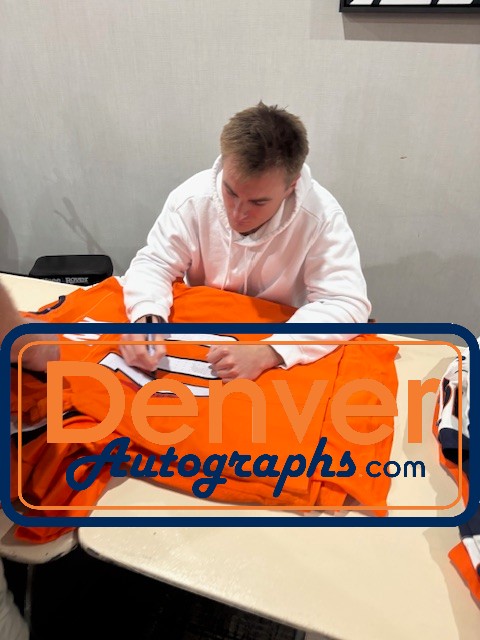 Bo Nix Autographed Denver Broncos Orange Nike Sz XL Jersey Beckett Witness 56426 7 Bo Nix Autographed Denver Broncos Orange Nike Sz XL Jersey Beckett Witness 56426