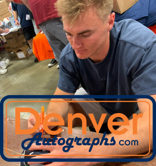 Bo Nix Autographed/Signed Denver Broncos 2024 Speed Mini Helmet Beckett 49017