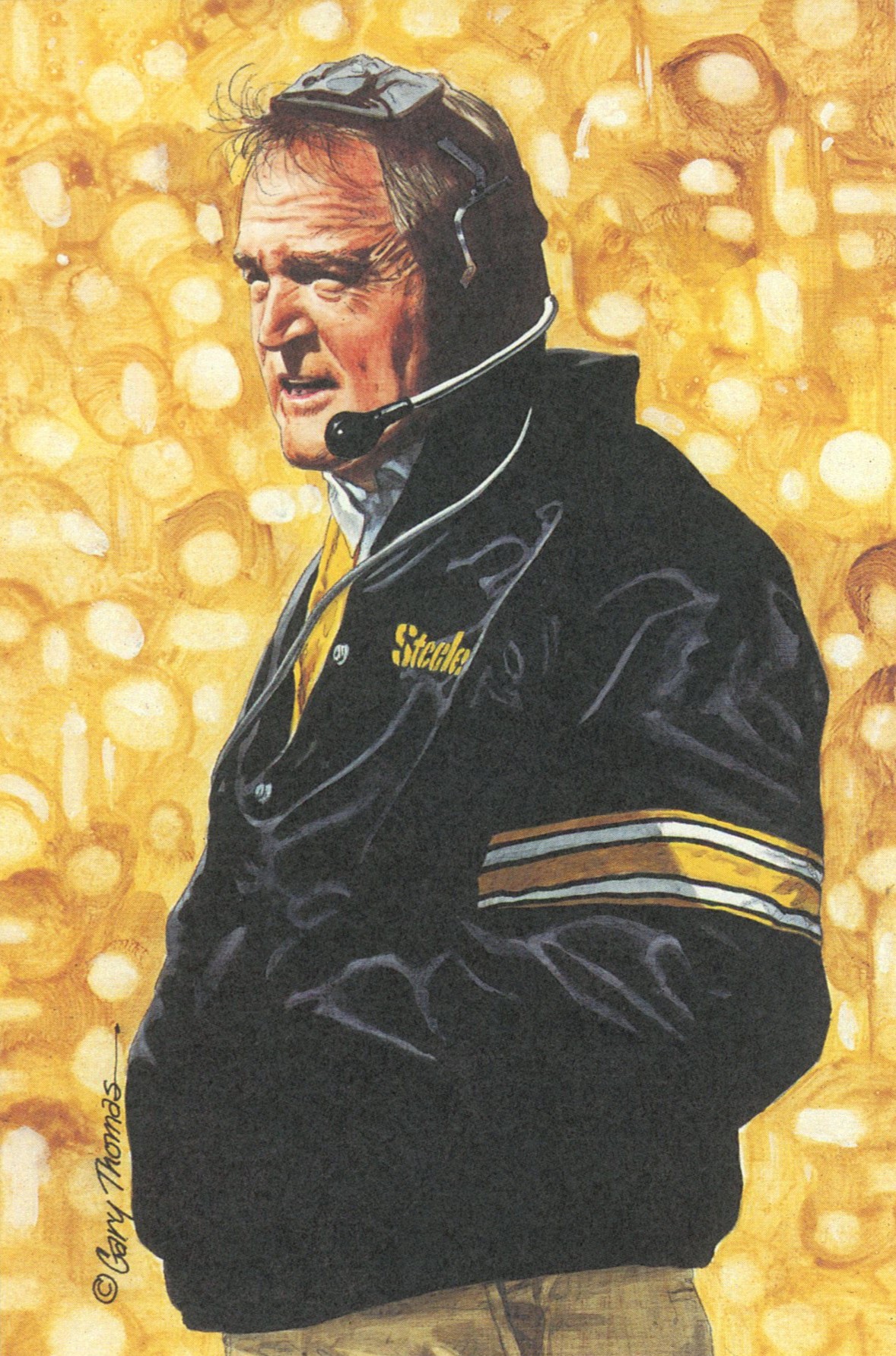 Chuck Noll Pittsburgh Steelers Goal Line Art Card Series 5 #138 LE /5000 58127