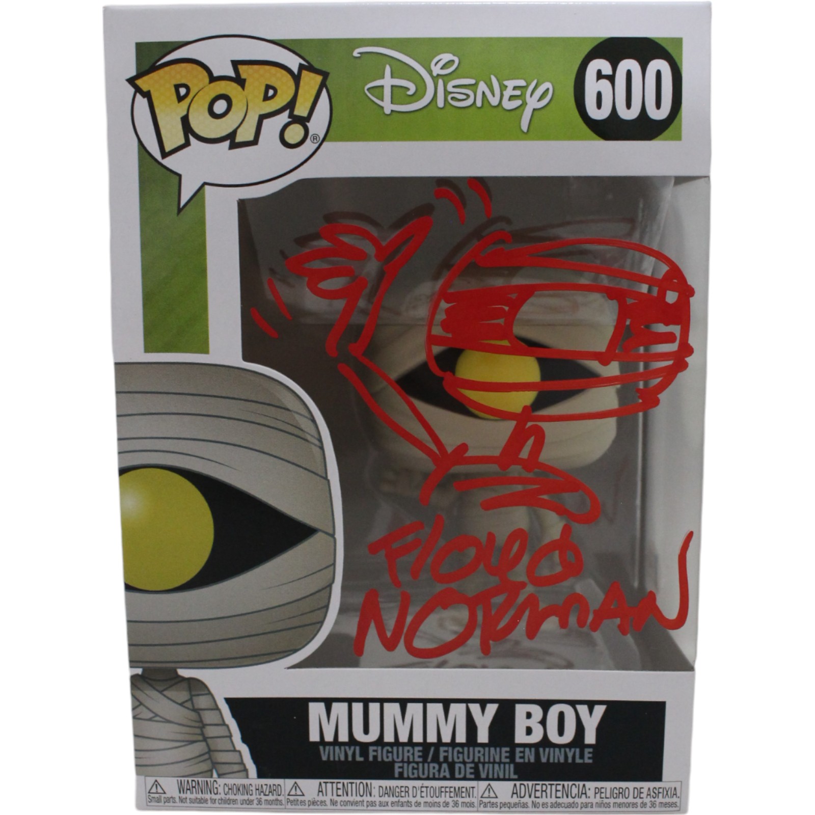 Floyd Norman Autographed Disney Mummy Boy Funko Pop! #600 Beckett 46764