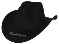 Chuck Norris Autographed/Signed Texas Ranger Black Cowboys Hat JSA