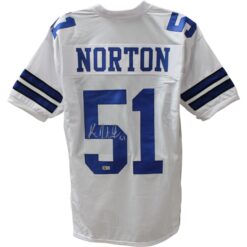 Ken Norton Jr. Autographed/Signed Pro Style White Jersey Beckett 44679