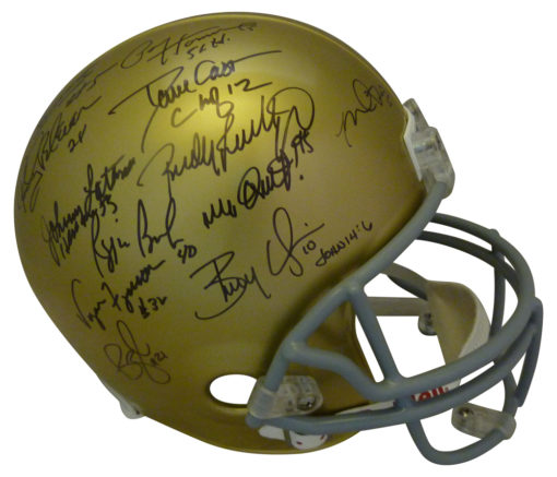 Notre Dame Team Signed Replica Helmet 20 Legends Bleier Rudy Mirer JSA 12598