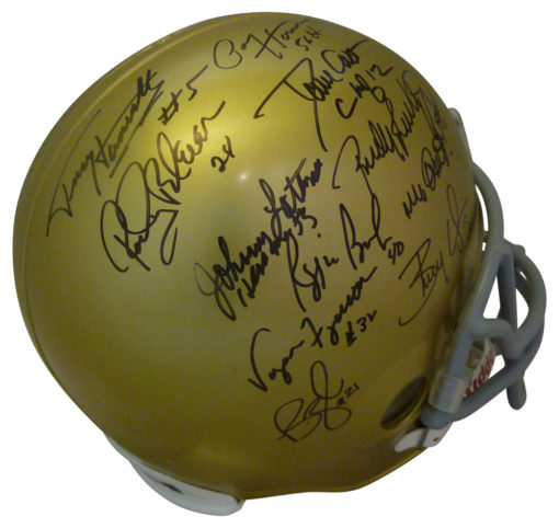 Notre Dame Team Signed Replica Helmet 20 Legends Bleier Rudy Mirer JSA 12598