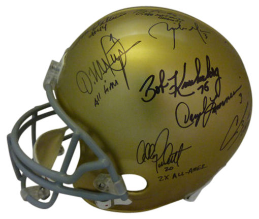 Notre Dame Team Signed Replica Helmet 20 Legends Bleier Rudy Mirer JSA 12598