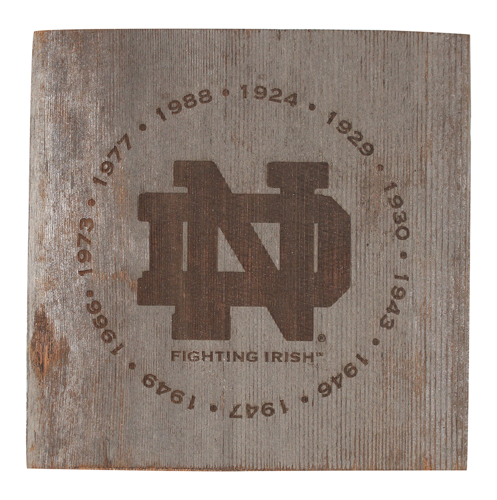 Notre Dame Fighting Irish Stadium Bench 7x7 Wood Engraved Steiner 32231