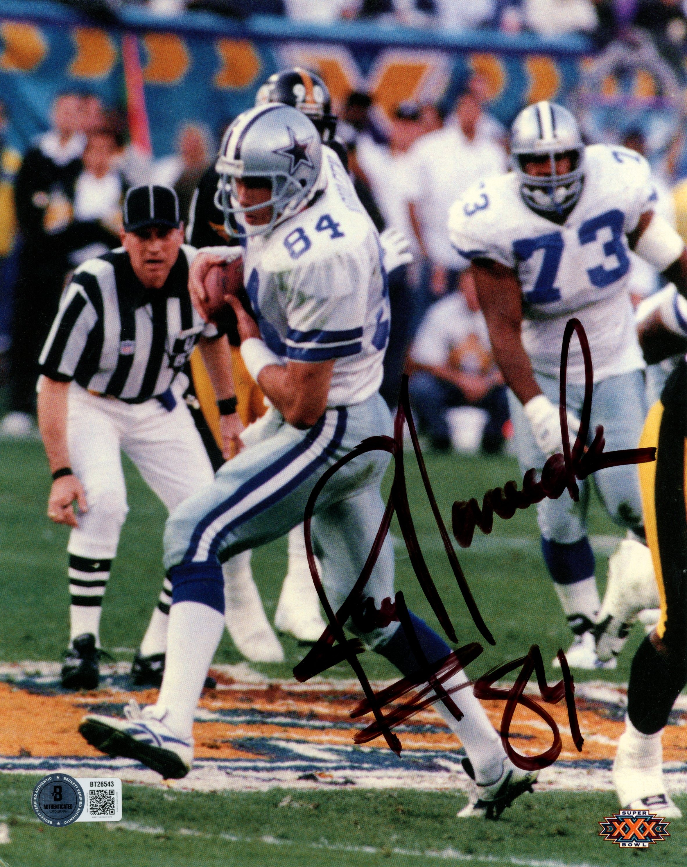 Jay Novacek Autographed Dallas Cowboys 8x10 Photo SB XXX Catch Beckett 56733