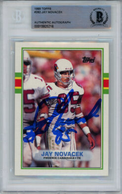 Jay Novacek Autographed 1989 Topps #282 Rookie Card Beckett Slab