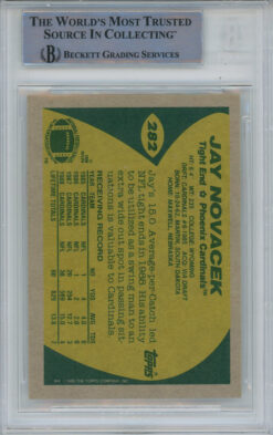 Jay Novacek Autographed 1989 Topps #282 Rookie Card Beckett Slab