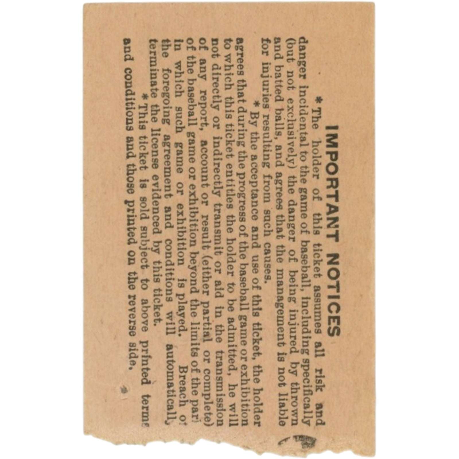 Unautographed Ticket Stub New York Yankees vs Boston Red Sox 1947 game 22 58739