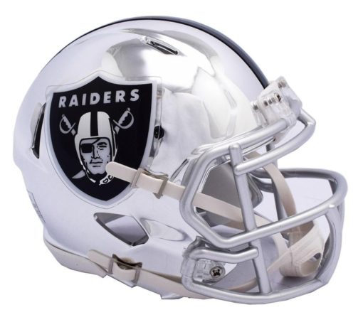 Oakland Raiders Chrome Speed Mini Helmet New In Box 11752