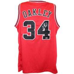 Charles Oakley Signed Pro Style Jersey Red Size XL Tristar Productions 58757