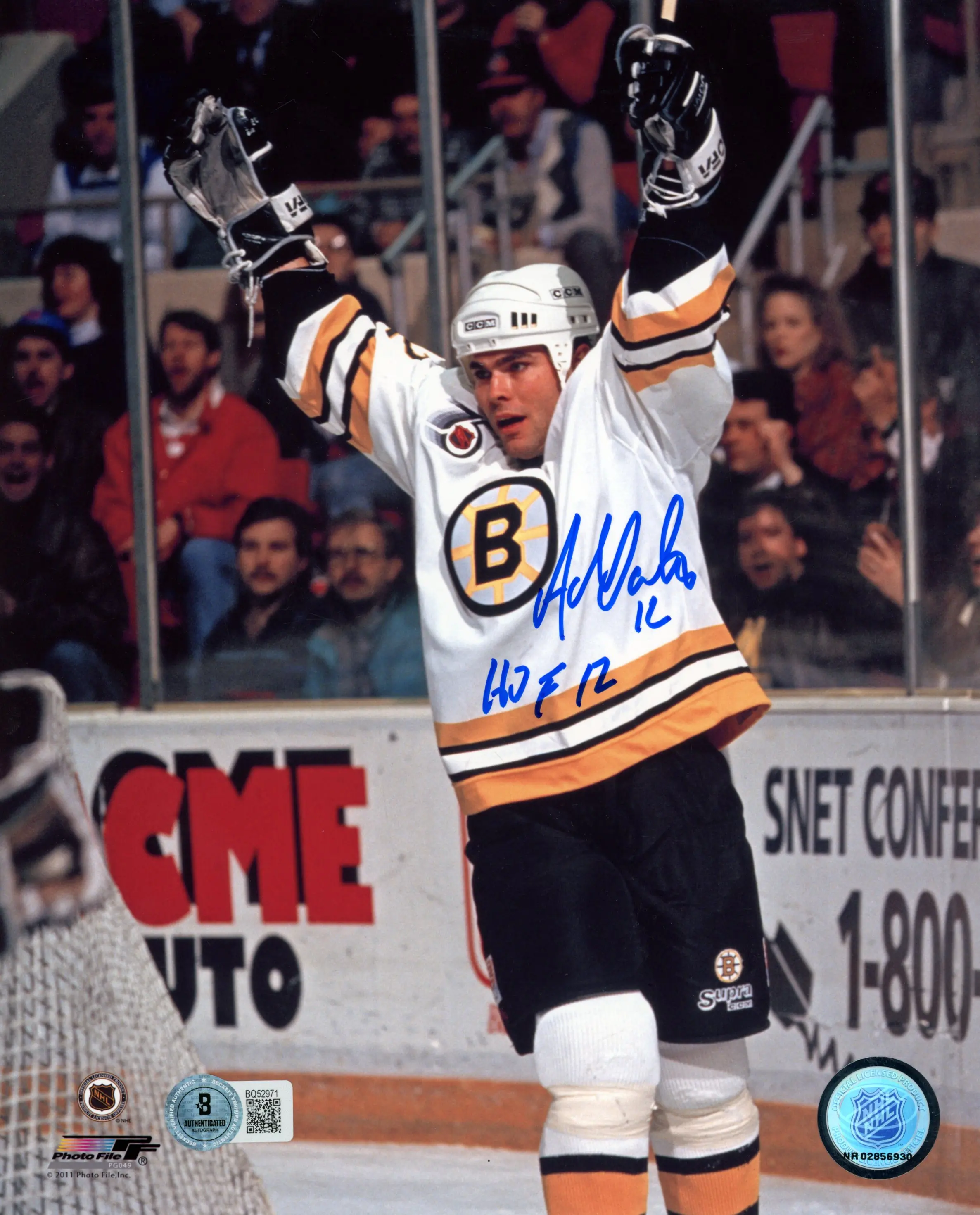 Adam Oates Autographed/Signed Pittsburgh Penguins 8x10 Photo HOF Beckett 57429