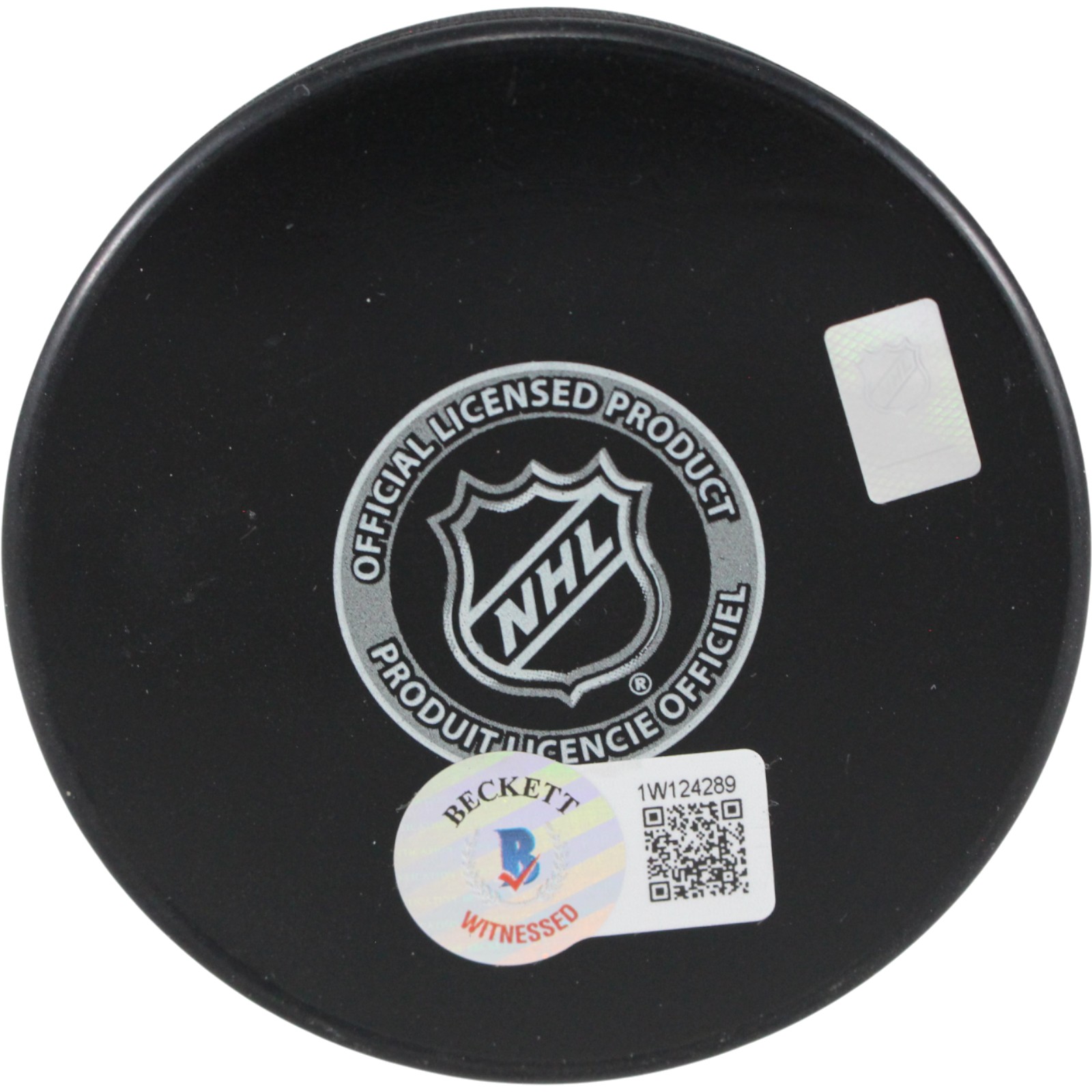 Adam Oates Autographed St Louis Blues Logo Puck NHL Top 100 HOF Beckett 53992