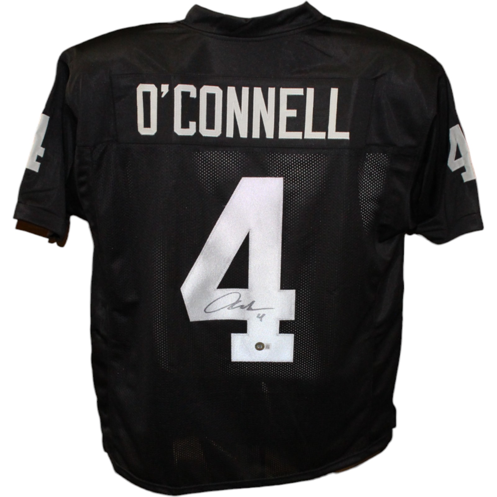 Aidan O'Connell Autographed/Signed Pro Style Black Jersey Beckett 43305