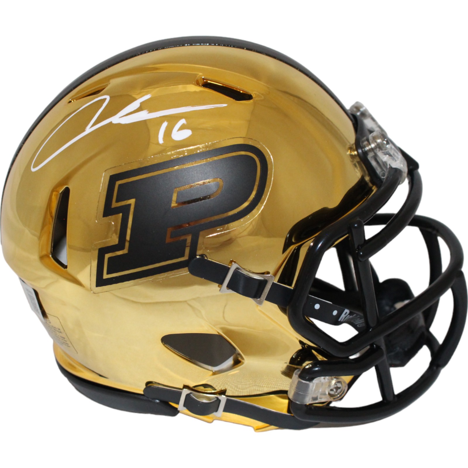 Aidan O'Connell Signed Purdue Boilermakers Chrome Mini Helmet Beckett 