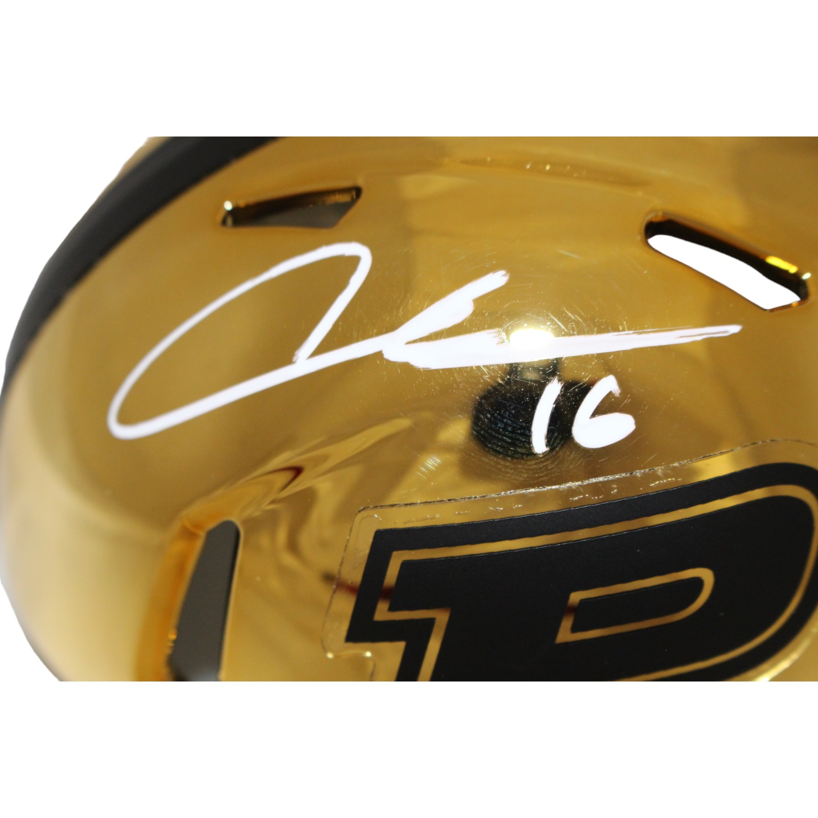 Aidan O'Connell Signed Purdue Boilermakers Chrome Mini Helmet Beckett