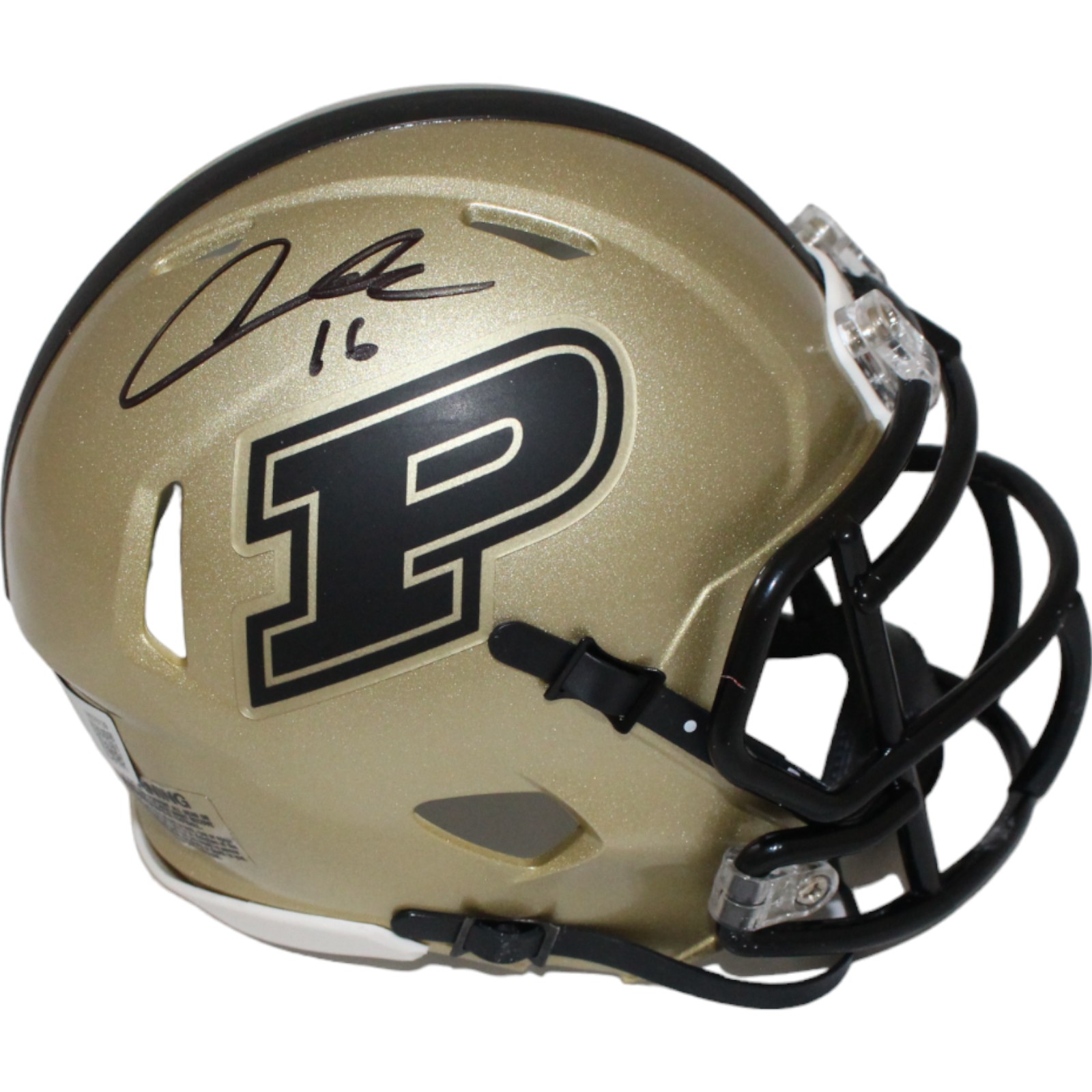 Aidan O'Connell Signed Purdue Boilermakers Gold Mini Helmet Beckett 