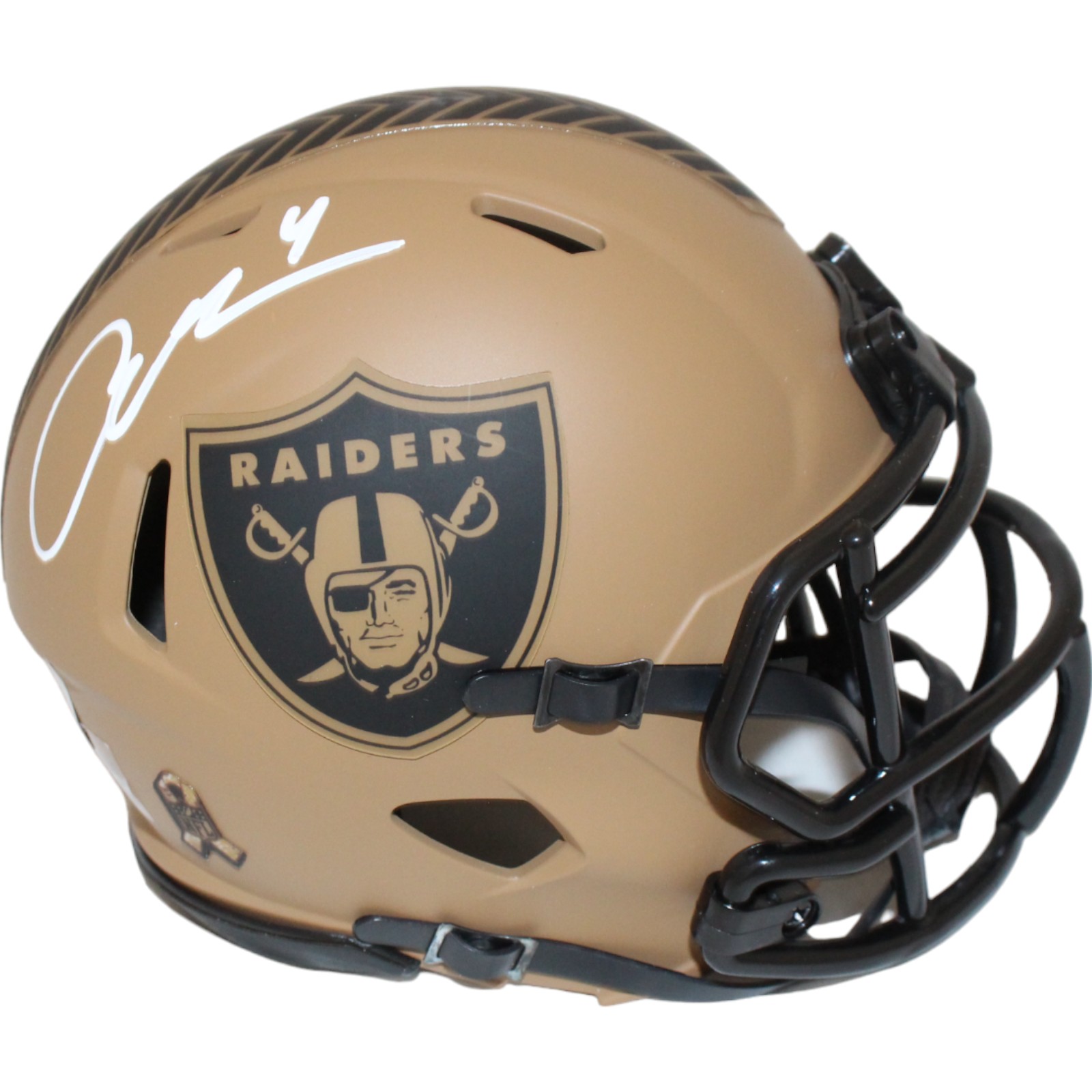 Aidan O'Connell Signed Las Vegas Raiders Mini Helmet 23 Salute Beckett