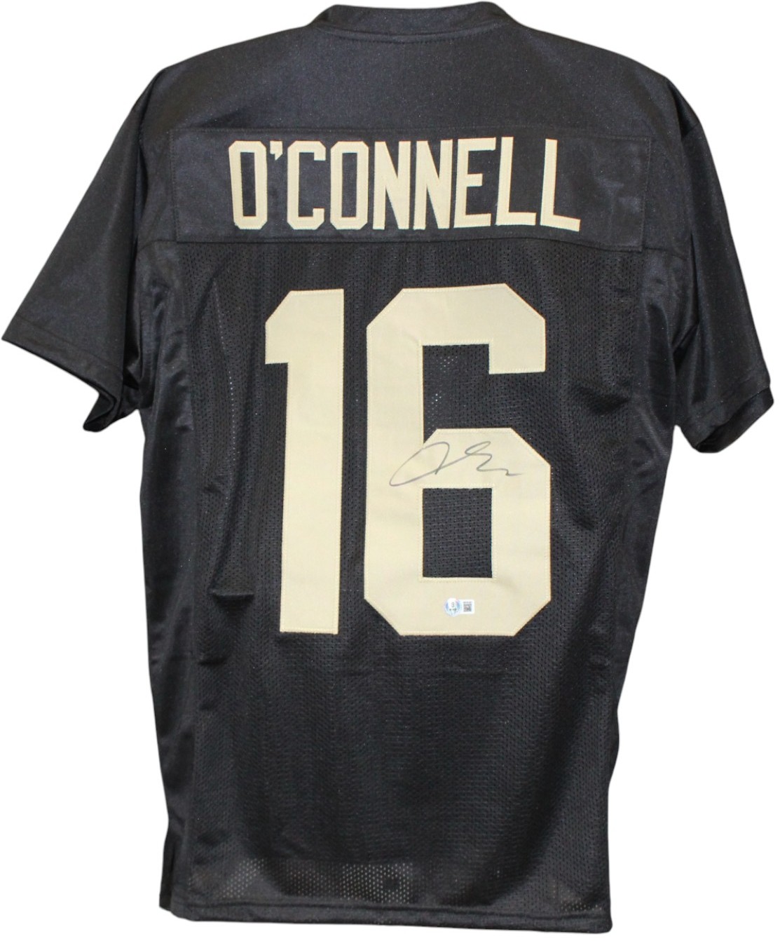 Aidan O'Connell Autographed College Style XL Black Jersey Beckett Witness 53239