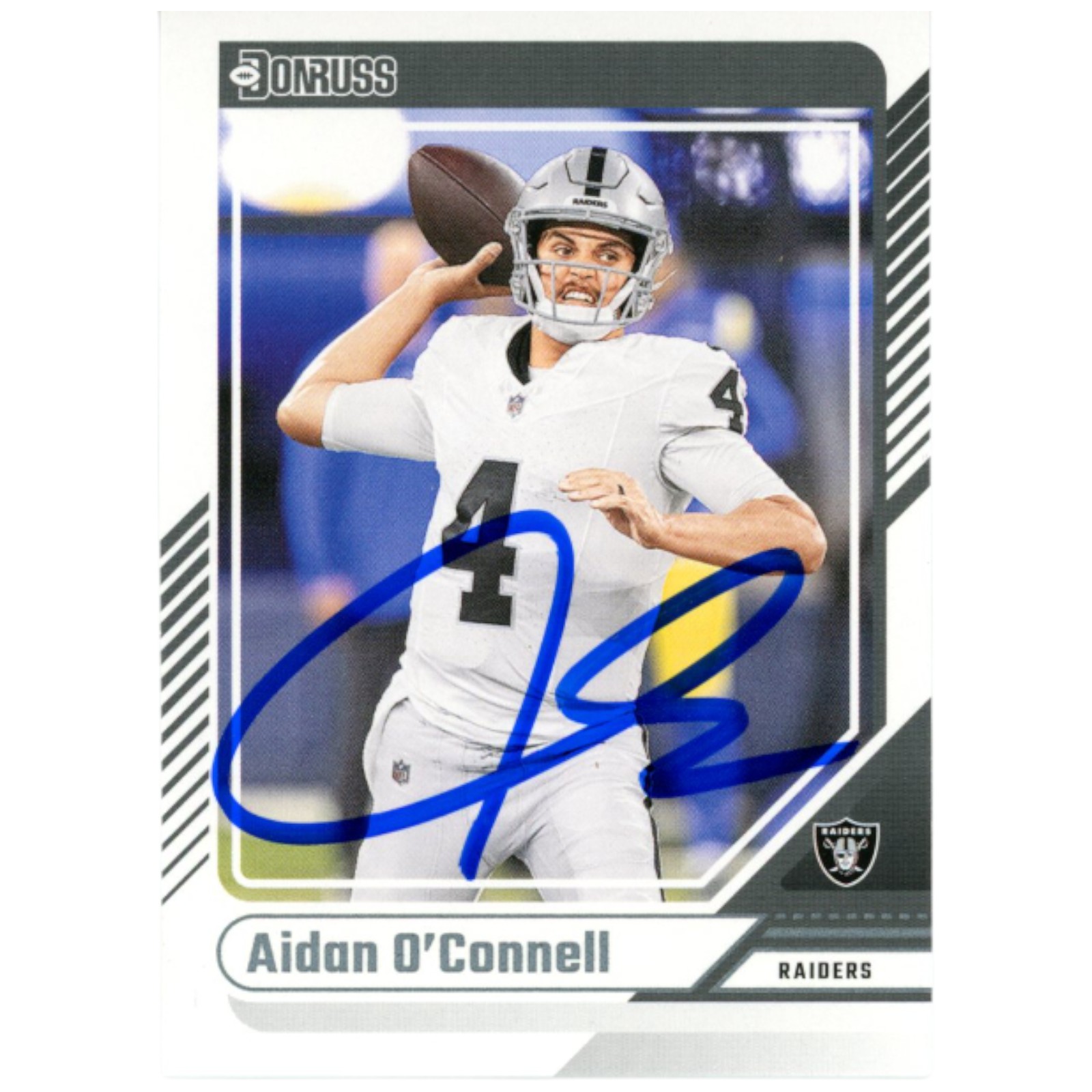 Aidan O'Connell Autographed/Signed 2024 Donruss #30 Trading Card Beckett 53245 1 Aidan O'Connell Autographed/Signed 2024 Donruss #30 Trading Card Beckett 53245