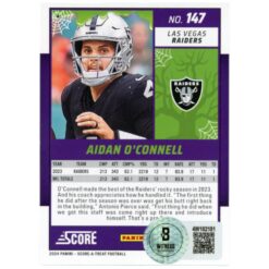 Aidan O'Connell Autographed/Signed 2024 Score #127 Trading Card Beckett 53247