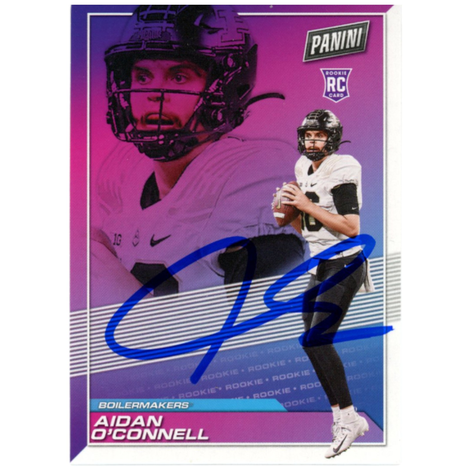 Aidan O'Connell Autographed 23 Panini Player of Day #RC14 Card Beckett 53242