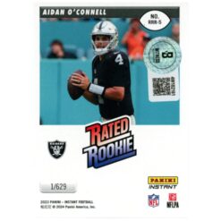 Aidan O'Connell Autographed 23 Panini Rated Rookies #RRR-5 Card Beckett W 53241
