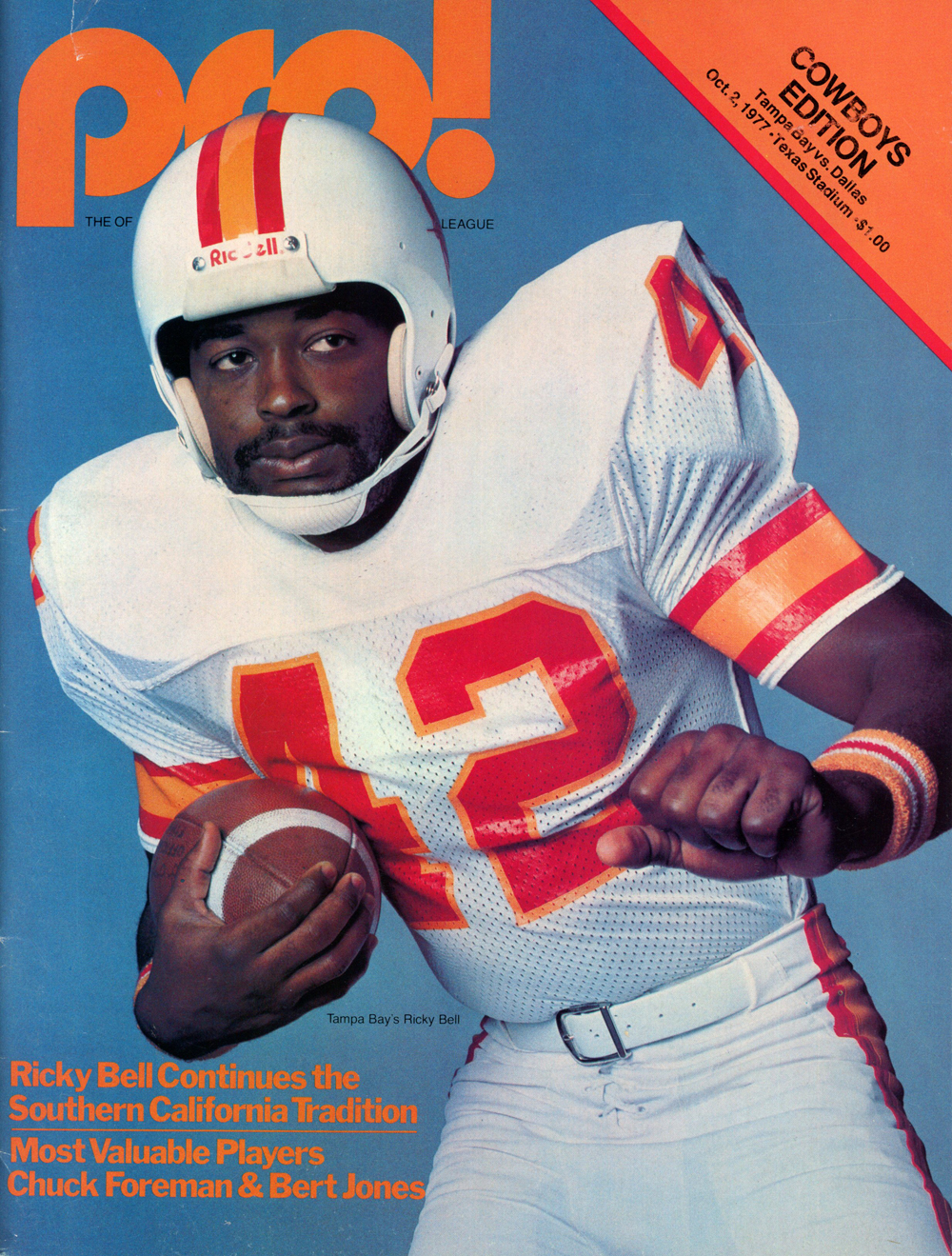 Pro! Magazine 10/2/1977 Buccaneers Ricky Bell Cover Cowboys Edition