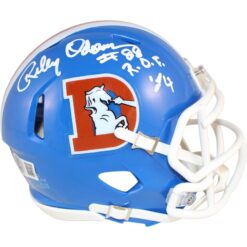 Riley Odoms Autographed Denver Broncos TB Mini Helmet ROF 24 Beckett 51716