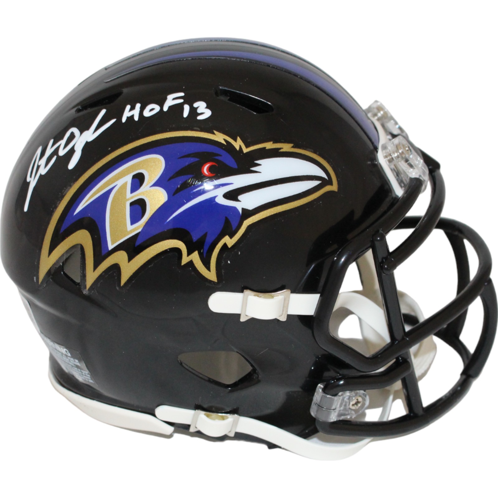 Jonathan Ogden Autographed Baltimore Ravens Mini Helmet HOF Beckett