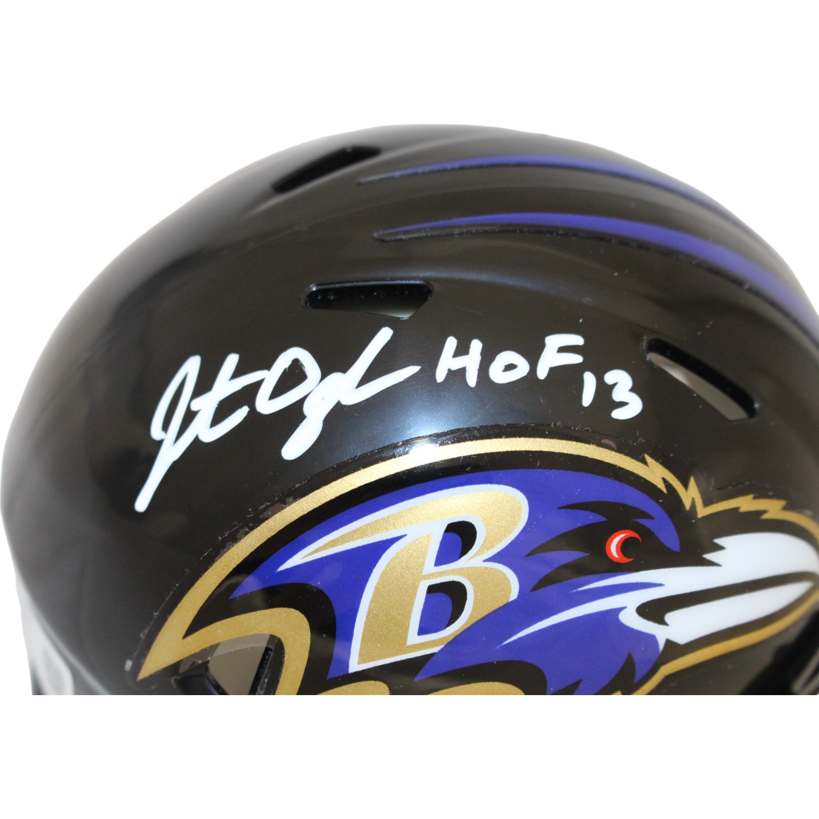 Jonathan Ogden Autographed Baltimore Ravens Mini Helmet HOF Beckett