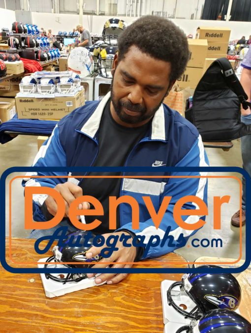 Jonathan Ogden Autographed/Signed Baltimore Ravens Mini Helmet HOF BAS 25566