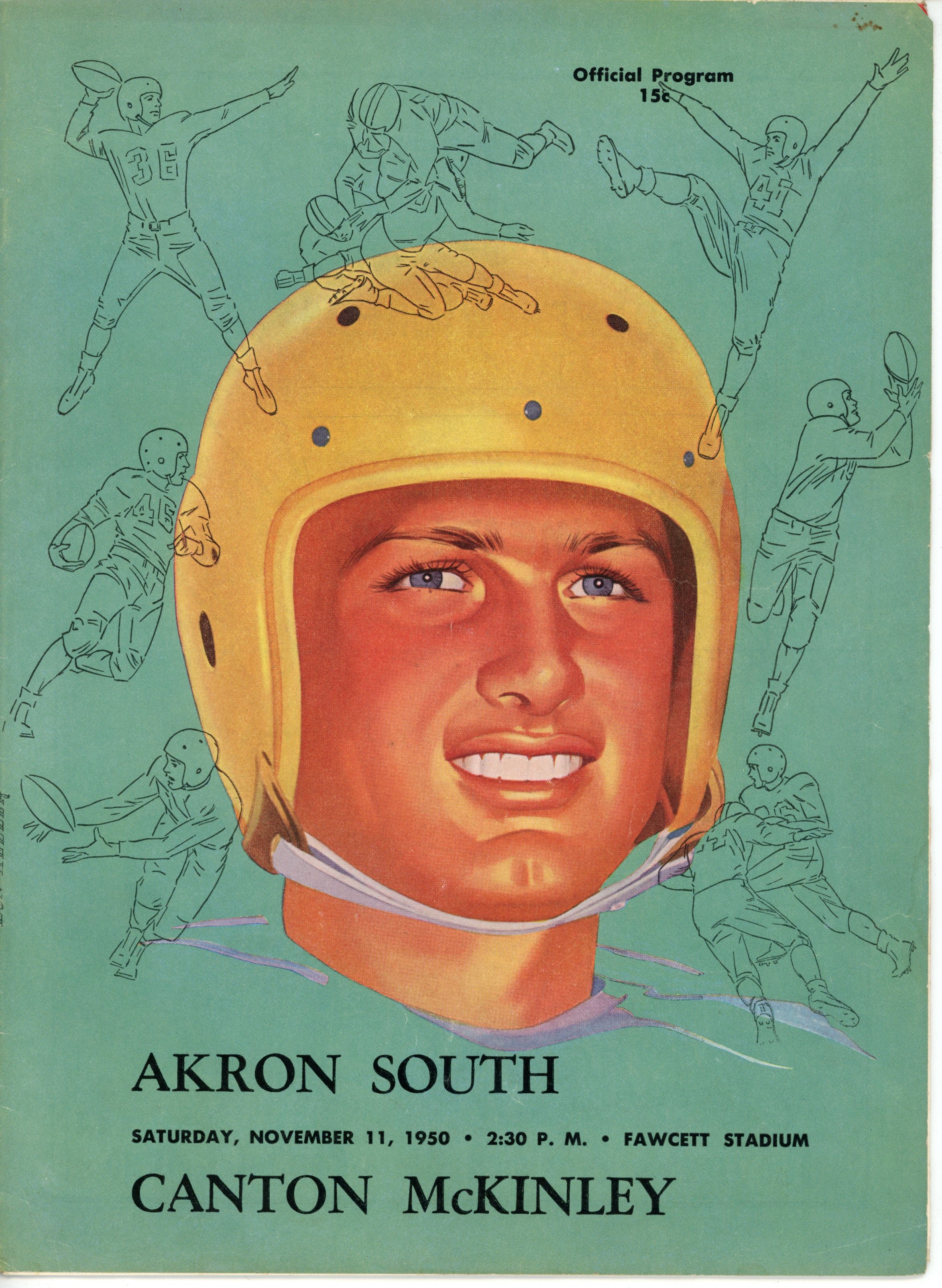 Ohio High School Football Program 11/11/1950 Canten-Lehman v. Akron South 55928