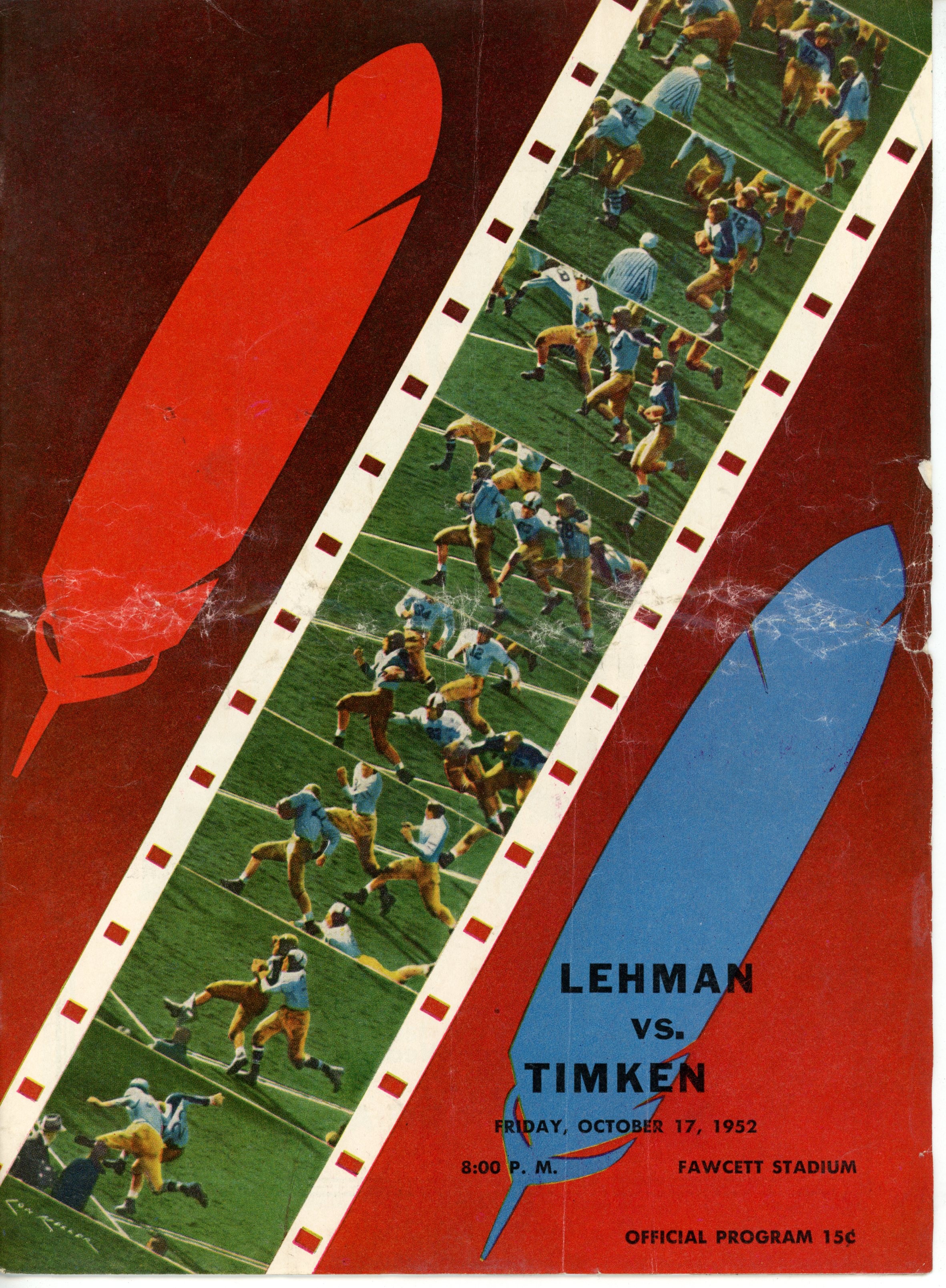Ohio High School Football Program 10/17/1952 Canten-Lehman v. Timken 55929