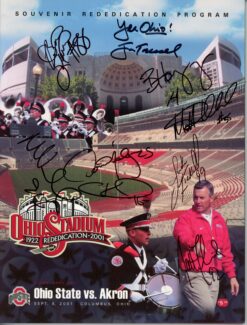 Tressel Fickell Hartsock Green +4 Signed Ohio State Buckeyes Magazine JSA 55083