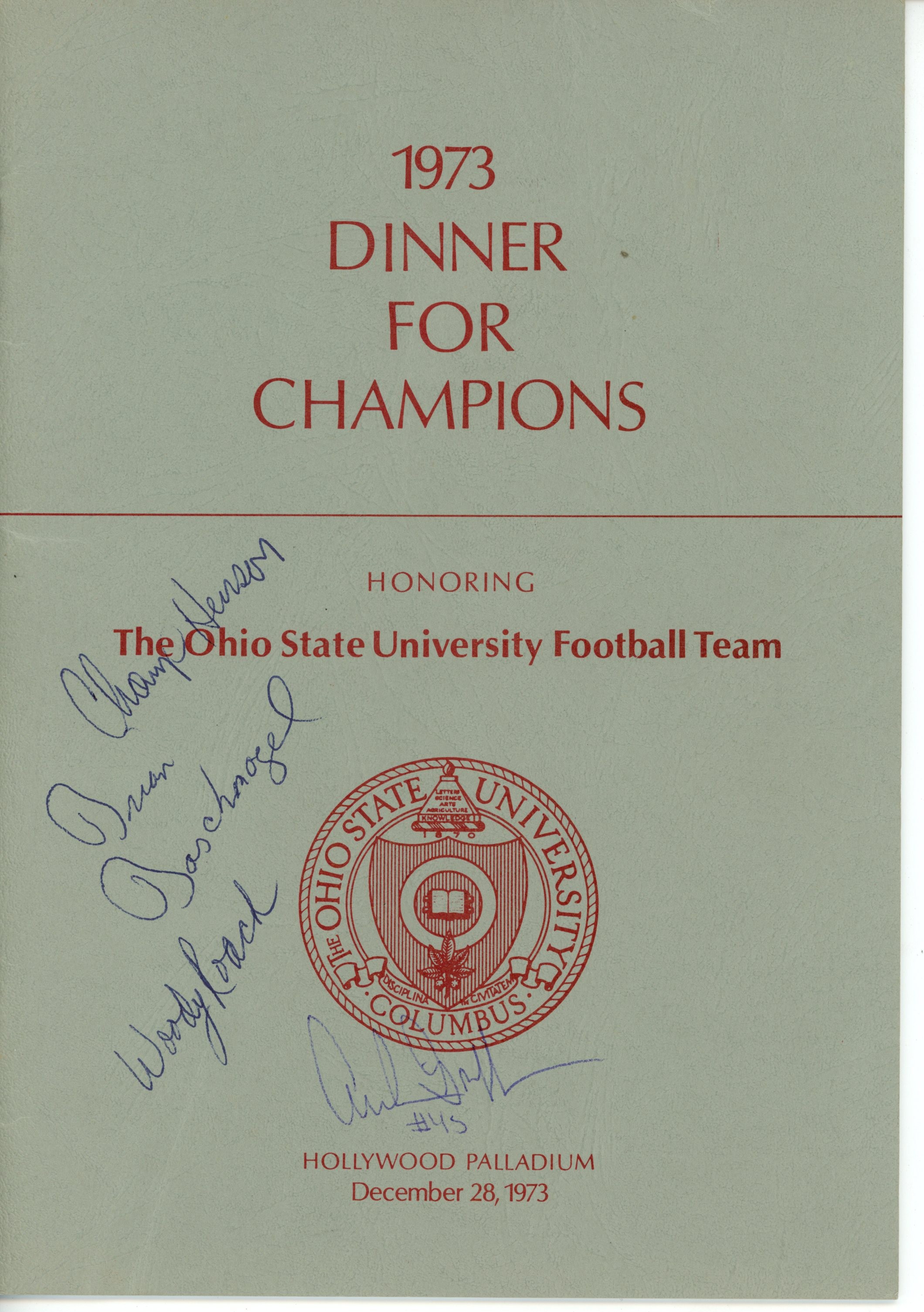 Archie Griffin Henson Roach +2 Signed Ohio State Buckeyes Pamphlet JSA 55079