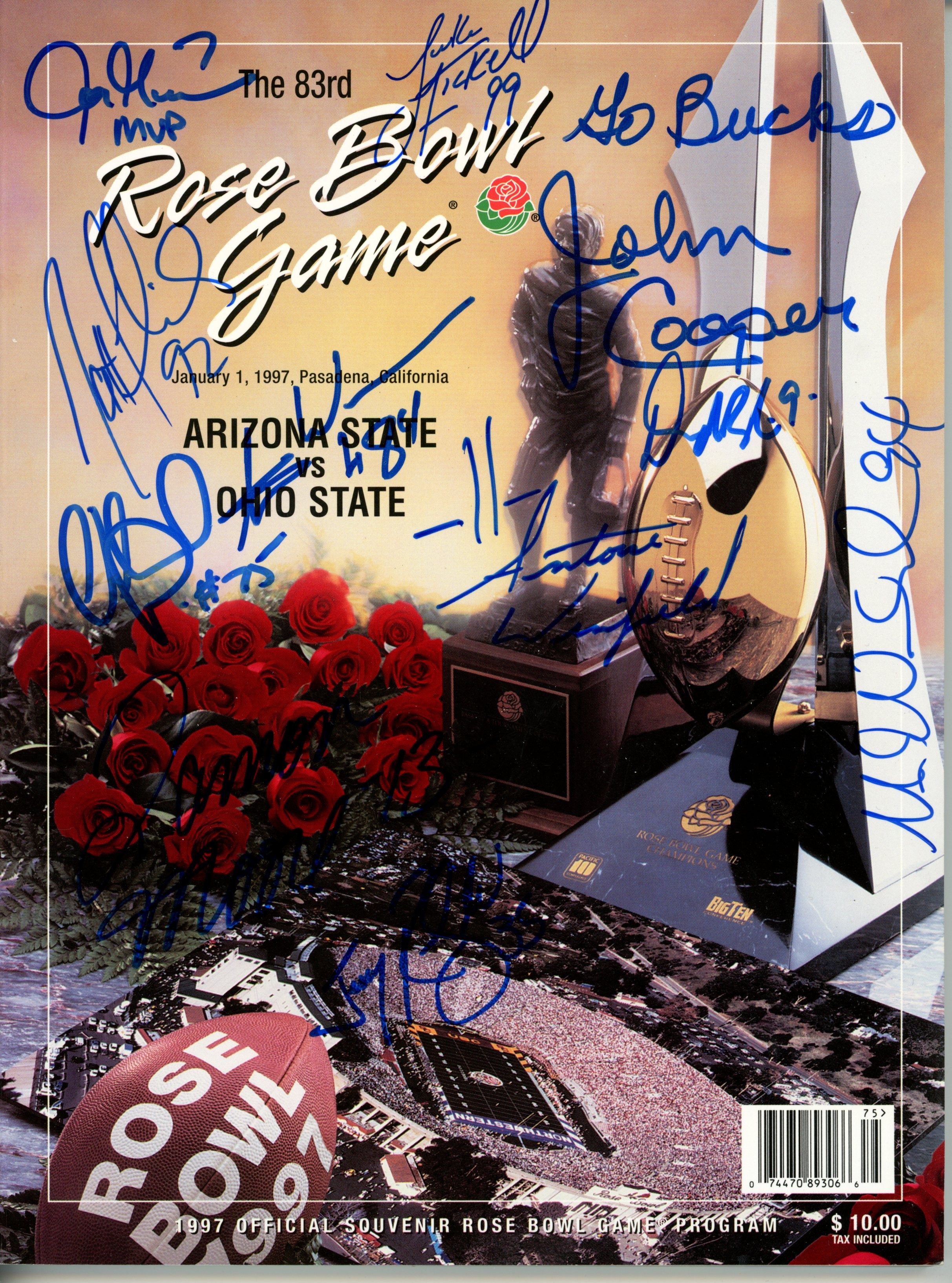 Orlando Pace Mike Vrabel +9 Autographed Ohio State Buckeyes Magazine JSA 55101