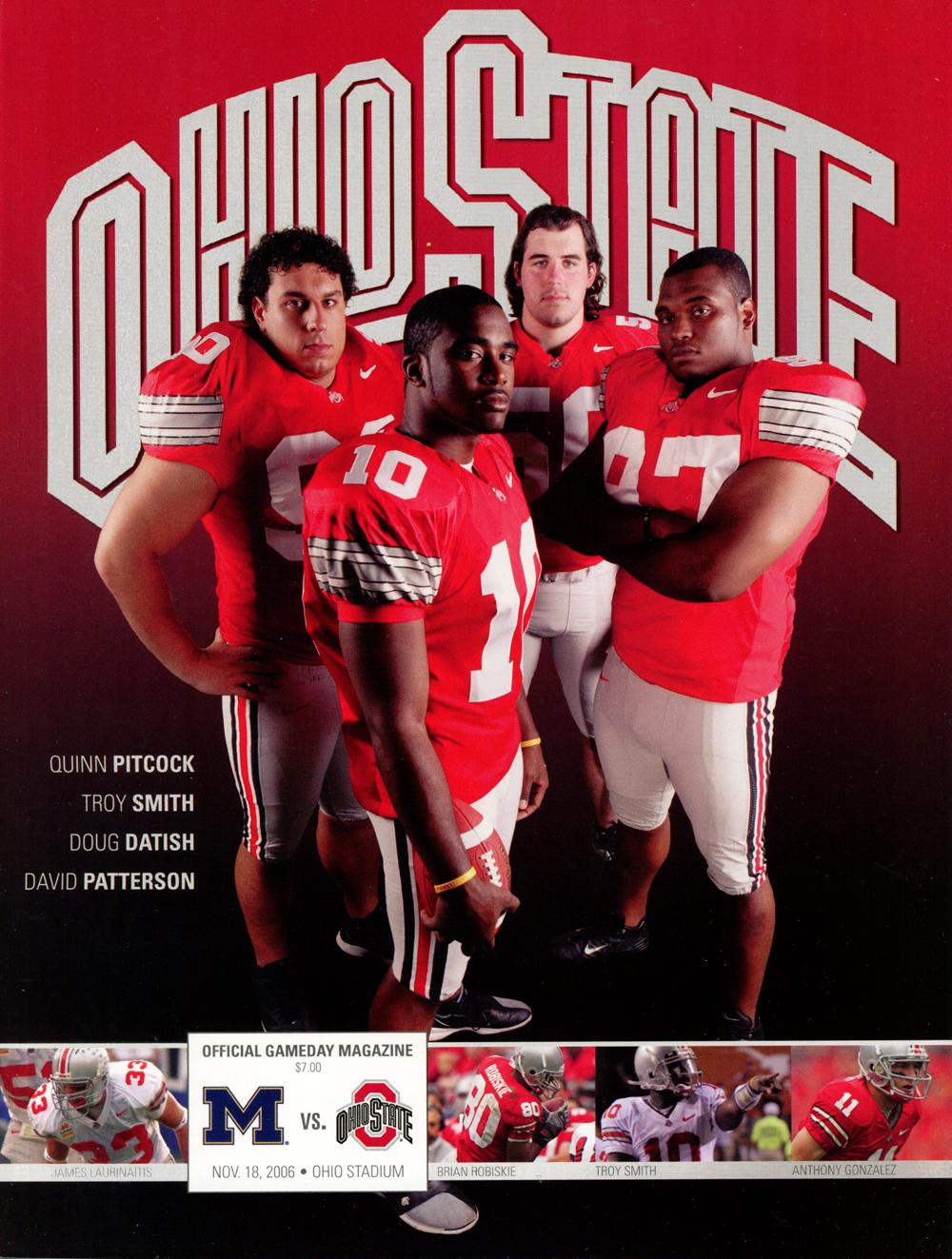 Ohio State Buckeyes vs Michigan Wolverines 11/18/2006 Gameday Program