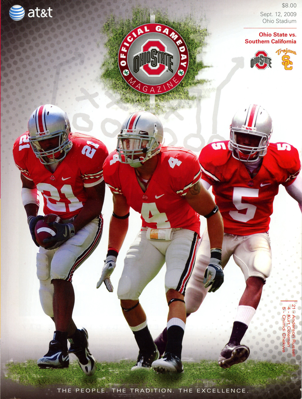 Ohio State Buckeyes vs USC Trojans 9/12/2009 Gameday Program