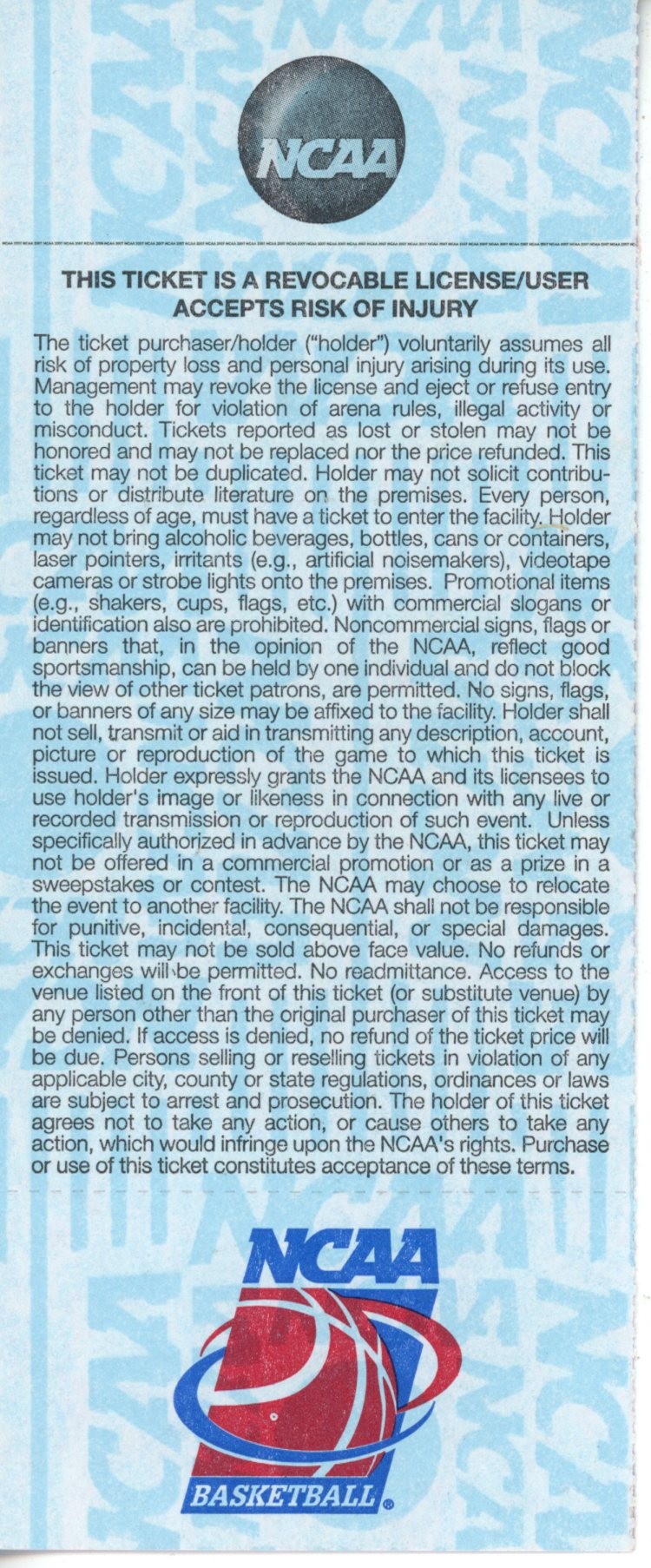 2007 Elite 8 March Madness Ohio State Buckeyes v. Memphis Tigers Ticket 55555