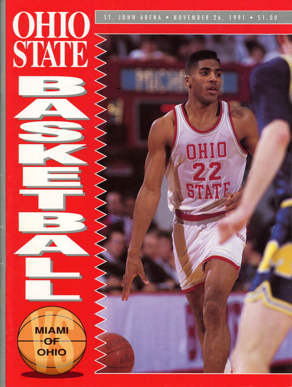 Ohio State Buckeyes vs Miami Of Ohio Redhawks 11/26/1991 Program