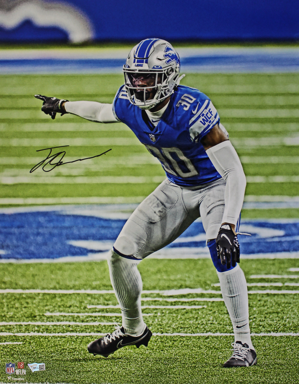 Jeff Okudah Autographed Detroit Lions 16x20 Photograph Fanatics